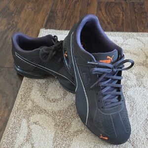 Dark Grey And Orange Puma Sneakers
